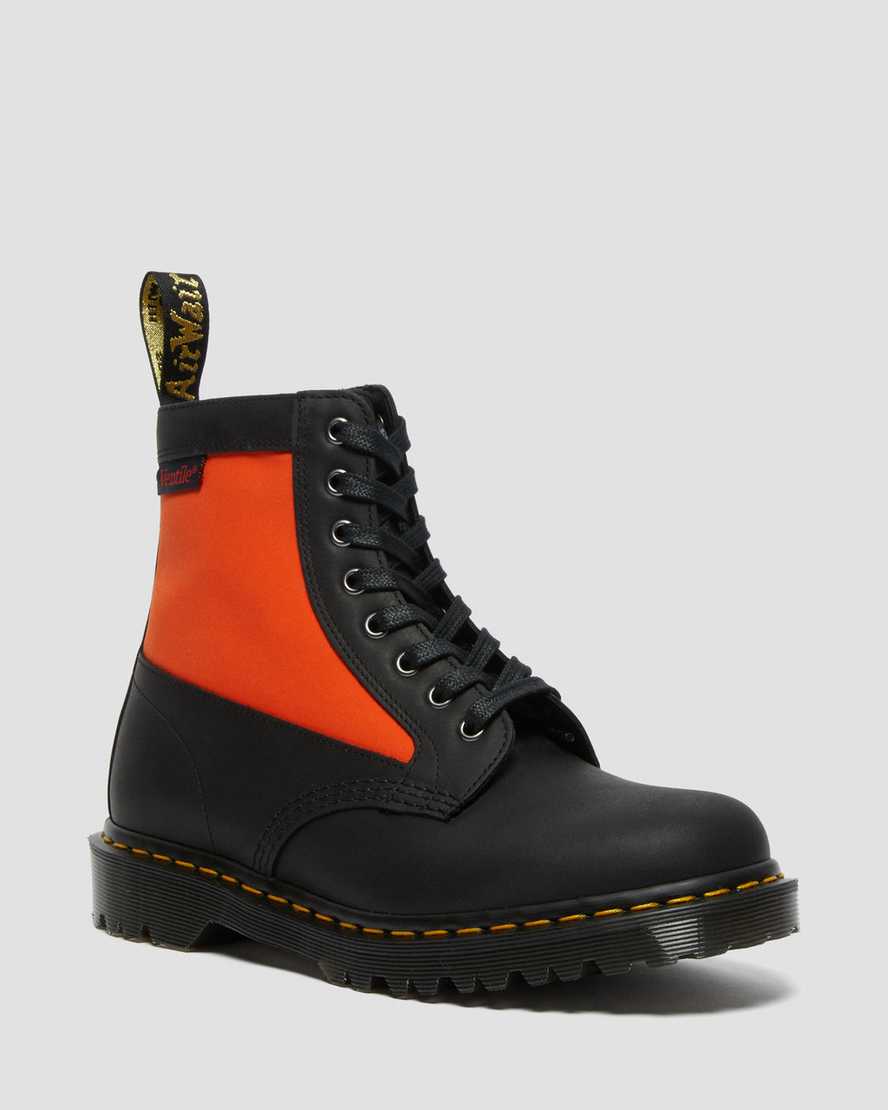 Dr. Martens 1460 Panel Lær + Ventile® Snørestøvler Dame Svart/Oransje [2407HXAMN]